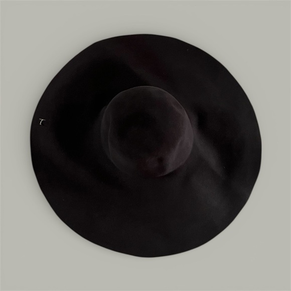 Vintage French 1970s Angora Felt Gray Wide Brim Floppy Hat Made in France NOS - Picture 4 of 4